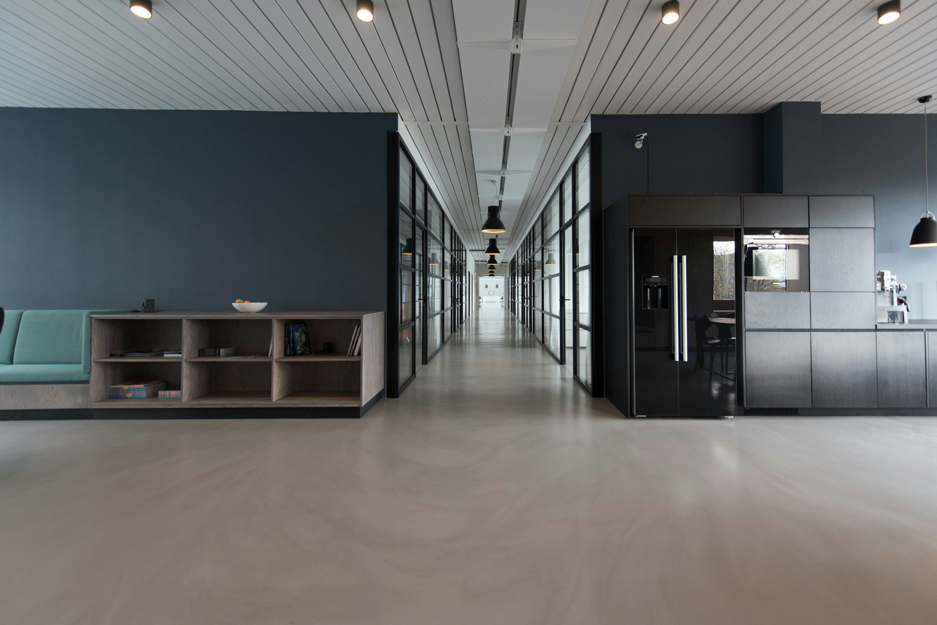 Team collaborating in a modern office workspace
